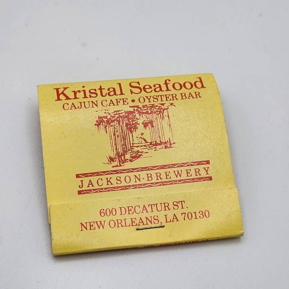 Vintage Matchbook Kristal Seafood Cajun Cafe Oyster Bar New Orleans Louisiana